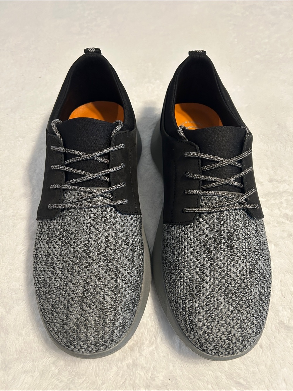 Thomas & Vine Hadden  Men's Casual Sneakers Knit Lace-Up Shoes in Gray/ Black. - Picture 3 of 11